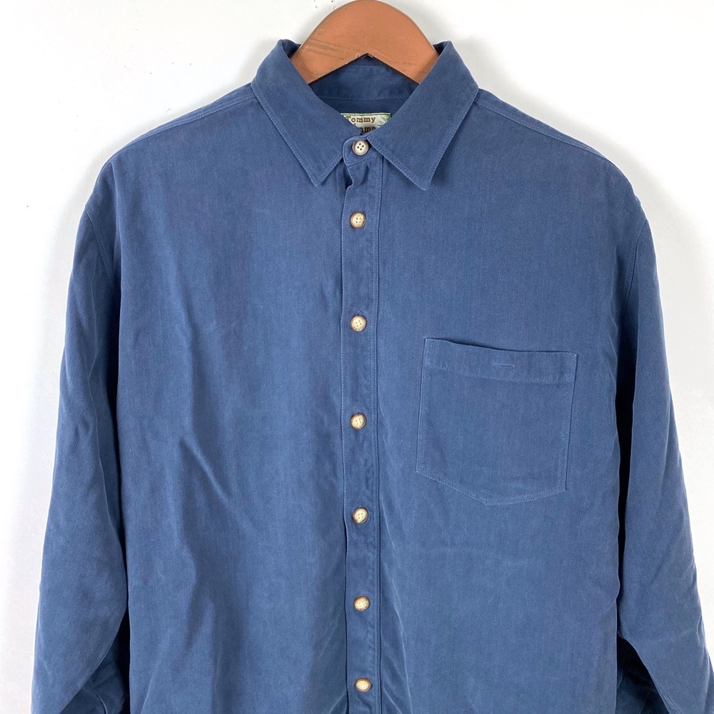 Tommy Bahama Men’s Button Down Shirt Navy Blue Medium Vintage - Picture 4 of 9